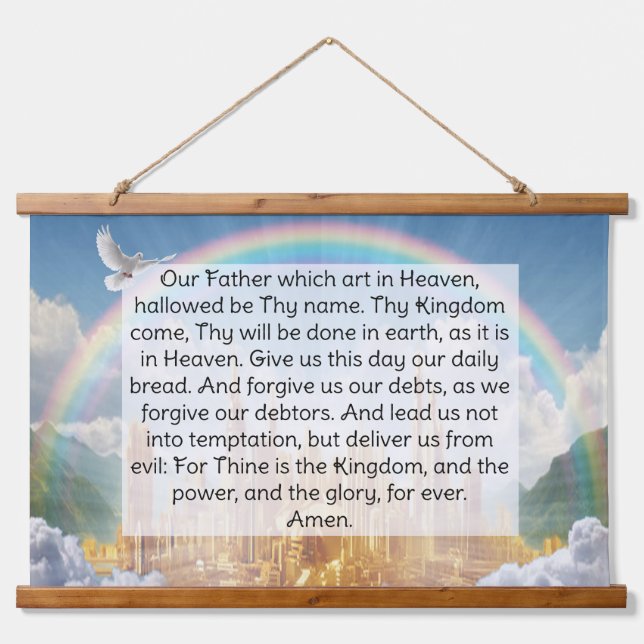 Lord's Prayer Wandteppich Mit Holzrahmen (Vorne)