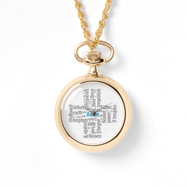 Lord's Prayer Word Cloud Armbanduhr (Vorderseite)