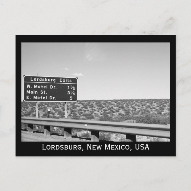 Lordsburg New Mexico Schwarz-Weiß-Fotografie Postkarte (Vorderseite)