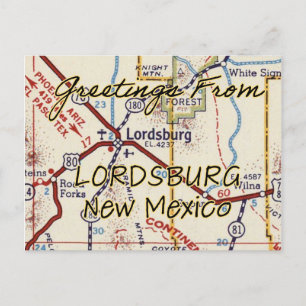 Lordsburg NM Vintage Karte