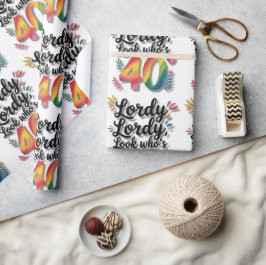 Lordy Lordy Look Who’s 40 Birthday Party Geschenkpapier