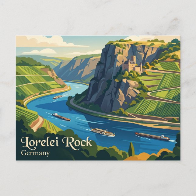Lorelei-Felsen Deutschland Postkarte (Vorderseite)