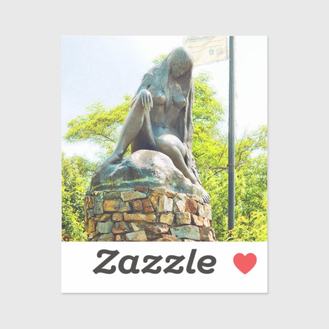 Lorelei Rhein Statue Malereieffekt Aufkleber (Blatt)