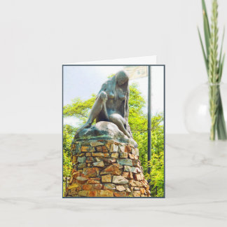 Lorelei Rhein Statue Malereieffekt Feiertagskarte