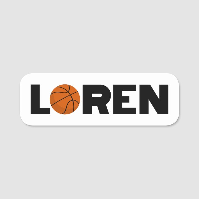 Loren Basketball Name Tag Namensschild (Vorderseite)