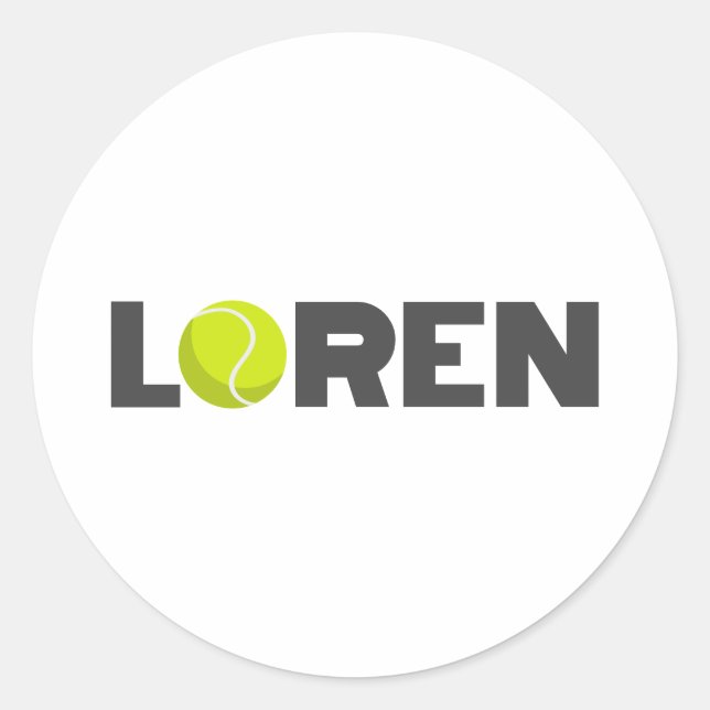 Loren Tennis Runder Aufkleber (Vorderseite)