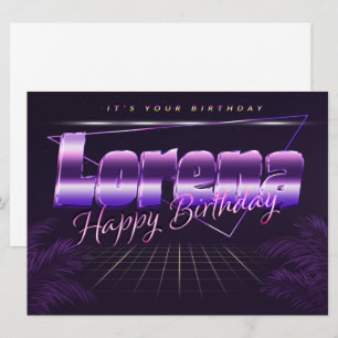 Lorena Name Vorname lila retro Karte Geburtstag