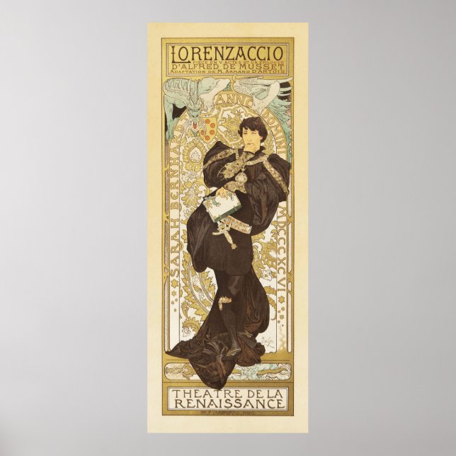 Lorenzaccio von Alphonse Mucha Poster (Vorne)