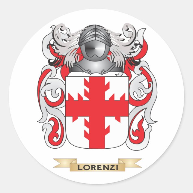 Lorenzi-Wappen (Familienwappen) Runder Aufkleber (Vorderseite)
