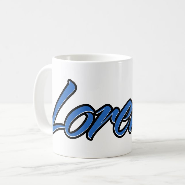 Lorenzo Vorname Name blue Tasse Kaffeetasse (Vorderseite Links)