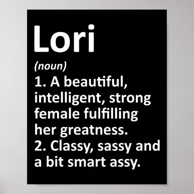 Lori Definition Personalisierter Name Lustige Weih Poster (Vorne)