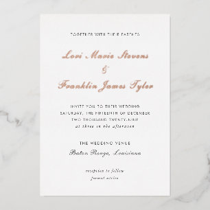 Lori Formal Elegant Wedding Folieneinladung