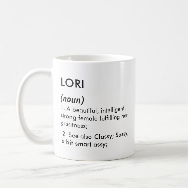 Lori name, Editable name, Custom name Kaffeetasse (Links)