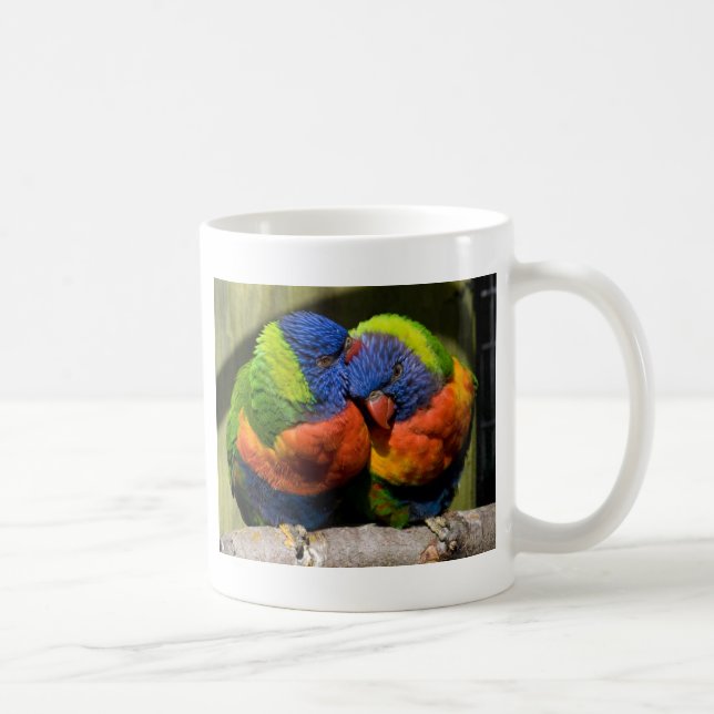 Lorikeets in der Liebe Kaffeetasse (Rechts)