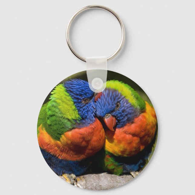 Lorikeets in Liebe Schlüsselanhänger (Vorderseite)
