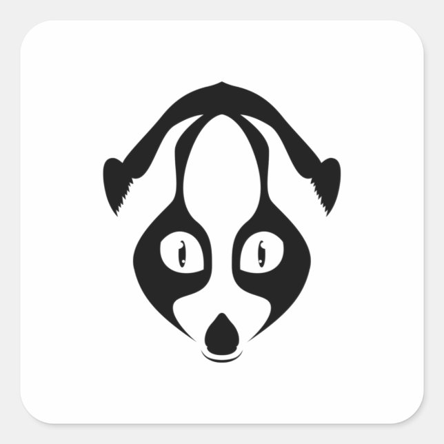 Loris Face Quadratischer Aufkleber (Vorderseite)