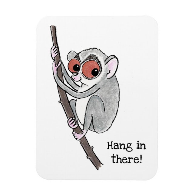 Loris 'hang in there' Kühlschrankmagnet Magnet (Vertikal)
