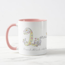 Lorna-Buchstabe L Namensbedeutungsmonogramm-Tasse Tasse
