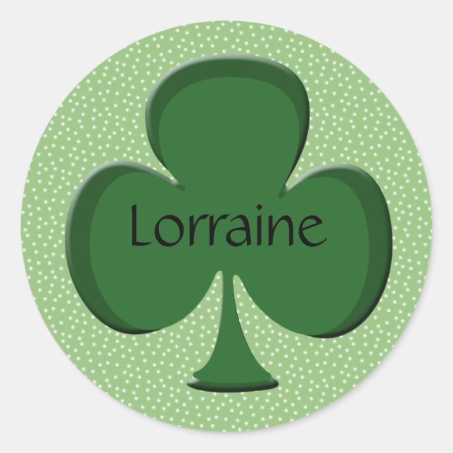 Lorraine Kleeblatt Name Stickers / Umschlag Aufkle (Vorderseite)