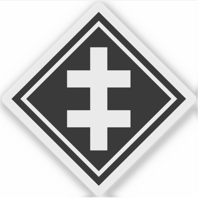 Lorraine-Kreuz - v2 (weiß) Aufkleber (Vorderseite)