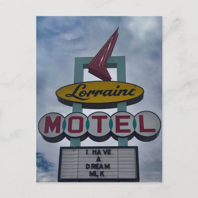 Lorraine Motel Schild Postkarte (Vorderseite)