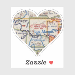Los Alamos NM Vintage Karte Aufkleber