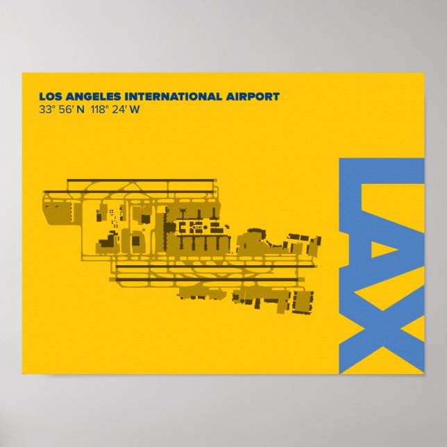 Los Angeles Airport (LAX) Diagramm Poster (Vorne)