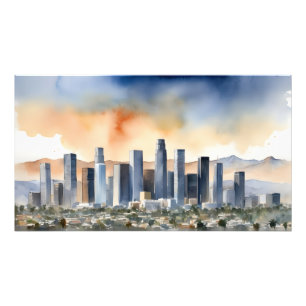Los Angeles Aquarellkunst Fotodruck