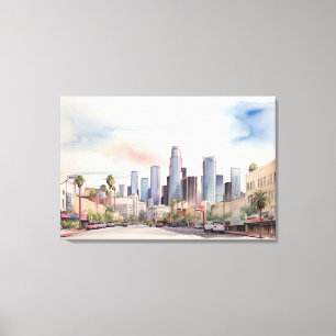Los Angeles Aquarellkunst Leinwanddruck