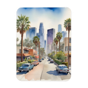 Los Angeles Aquarellkunst Magnet