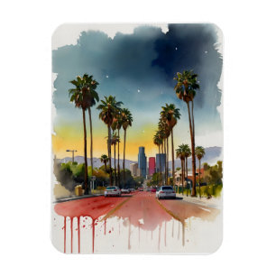 Los Angeles Aquarellkunst Magnet