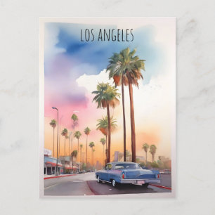 Los Angeles Aquarellkunst Postkarte