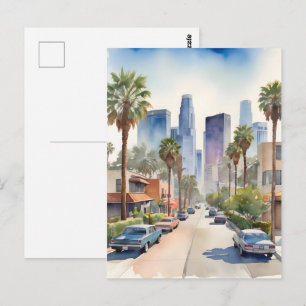 Los Angeles Aquarellkunst Postkarte