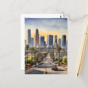 Los Angeles Aquarellkunst Postkarte