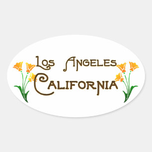 Los Angeles Art Deco Oval Logo Ovaler Aufkleber