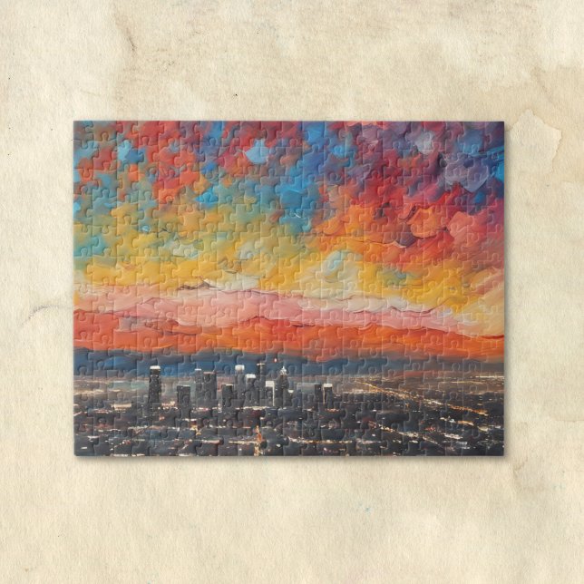 Los Angeles at Sunset Abstract  Puzzle (Von Creator hochgeladen)