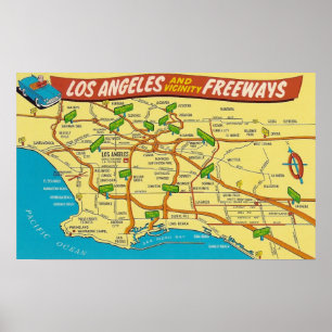 Los Angeles-Autobahnen Poster
