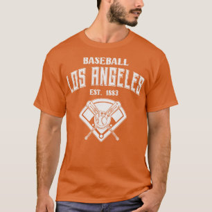 Los Angeles Baseball Est 1883 Vintager weißer Text T-Shirt