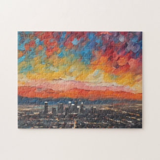 Los Angeles bei Sunset Abstrakt Puzzle