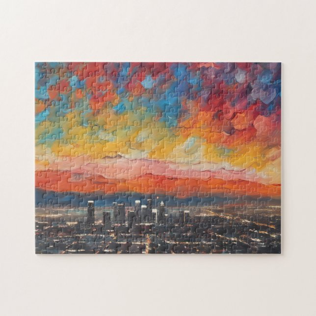 Los Angeles bei Sunset Abstrakt Puzzle (Horizontal)