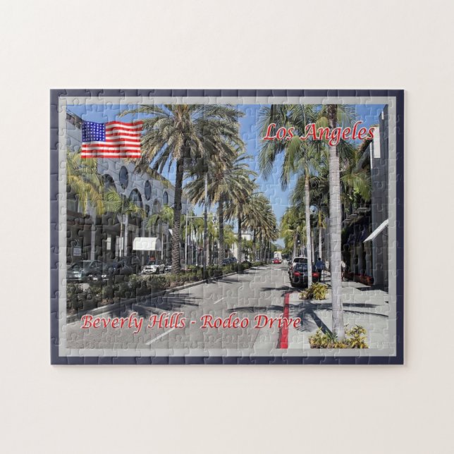 Los Angeles - Beverly Hills - Rodeo Drive - USA Puzzle (Horizontal)