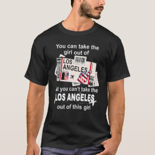 Los Angeles Bordkarte Los Angeles Mädchen L A T-Shirt