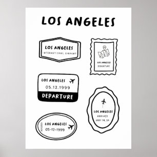 Los Angeles - Briefmarke Collection   Minimalistis Poster