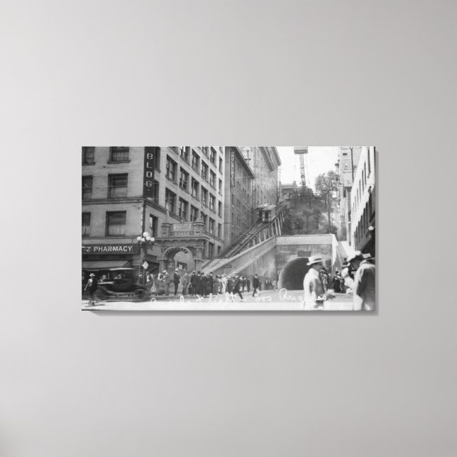 Los Angeles, CA Andels Flight Street Cars Leinwanddruck (Vorderseite)