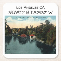 Los Angeles CA Map Koordiniert Vintagen Stil