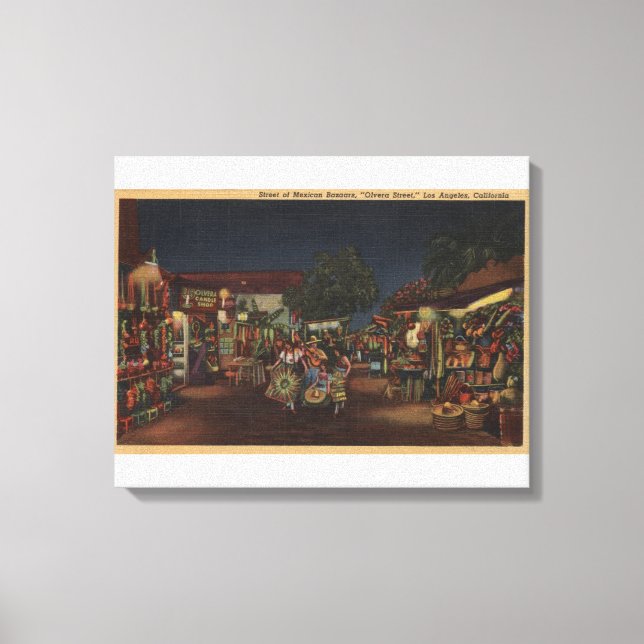 Los Angeles, CA - Olvera Street Leinwanddruck (Vorderseite)