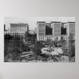 Los Angeles, CA Perishing Square und Biltmore Poster