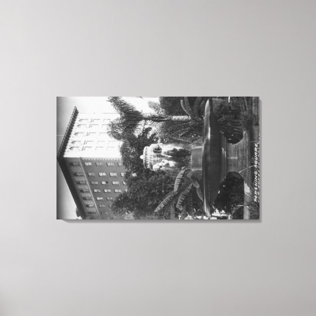 Los Angeles, CA View of Perishing Square Leinwanddruck (Vorderseite)