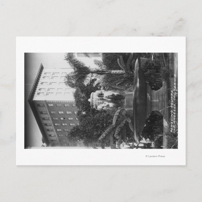 Los Angeles, CA View of Perishing Square Postkarte (Vorderseite)