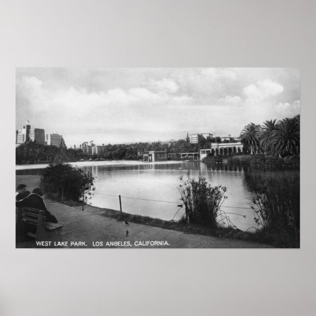 Los Angeles, CA West Lake Park City View Poster (Vorne)
